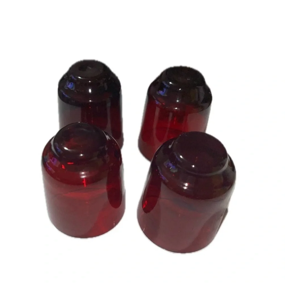 Košice miniature rocks glasses, red, quantity (4), one has a tiny chip on edge.